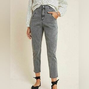 Amadi Anthropology Women's Cropped Gray High Waisted Pants Size M